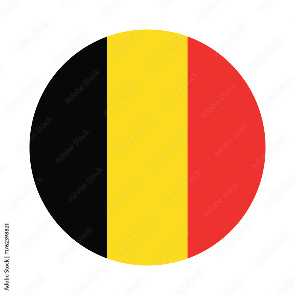 Fototapeta premium Simple isolated round icon of Belgium national flag for web, print, or educational use vector illustration