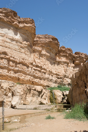 Tamerza canyon and  seasonal waterfall. Tunisia