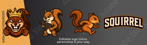 Fierce Squirrel Mascot Logo for Esports and Gaming Team – Angry Forest Animal Vector Emblem Design