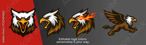 Angry Griffin Head – Modern Esport Mascot Logo Vector for Gaming and Sports Team Identity