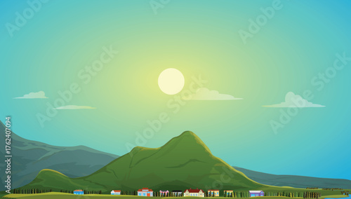 village view on the big mountain slope