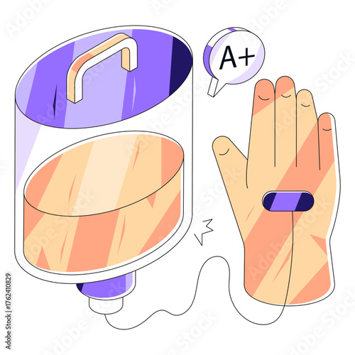 Conceptual isometric design illustration of infusion