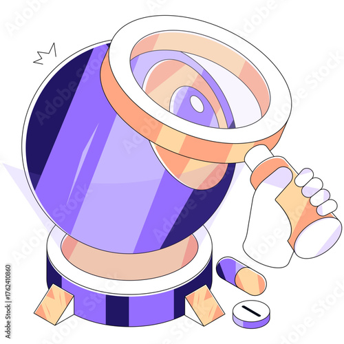 Modern design illustration of eye checkup