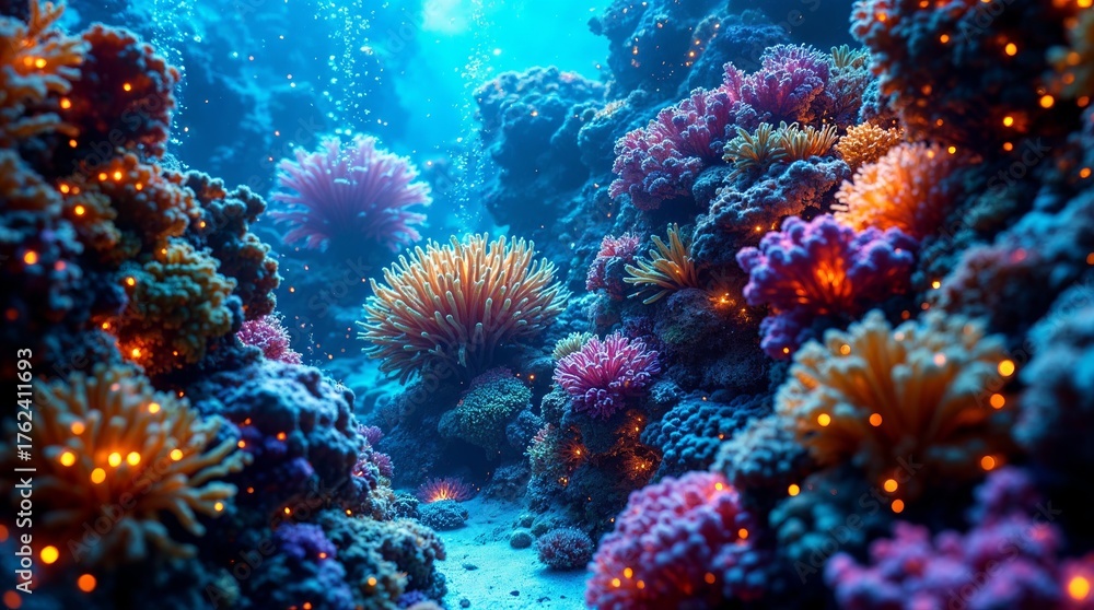 Fototapeta premium coral reef aqua macro photography