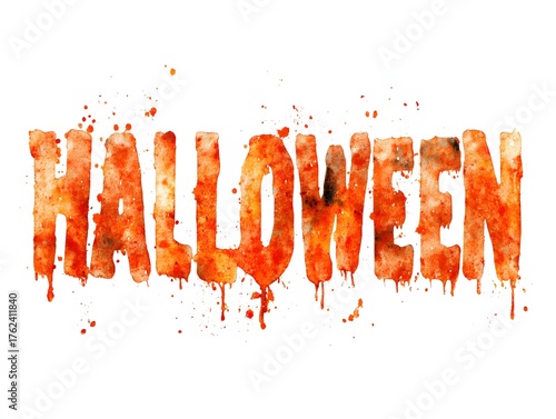 Isolated halloween word on white background – holiday typography art