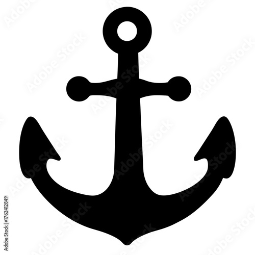 Vector art of a black anchor, a timeless symbol of hope, stability, and unwavering resolve, often linked to maritime heritage and seafaring traditions