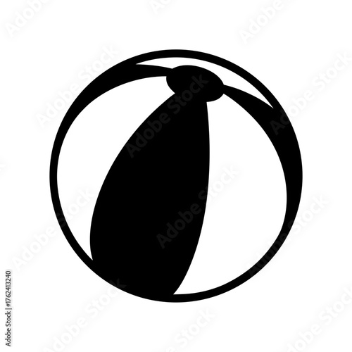 Vector art of a black and white illustration of a beach ball, perfect for summer themes and recreational activities designs