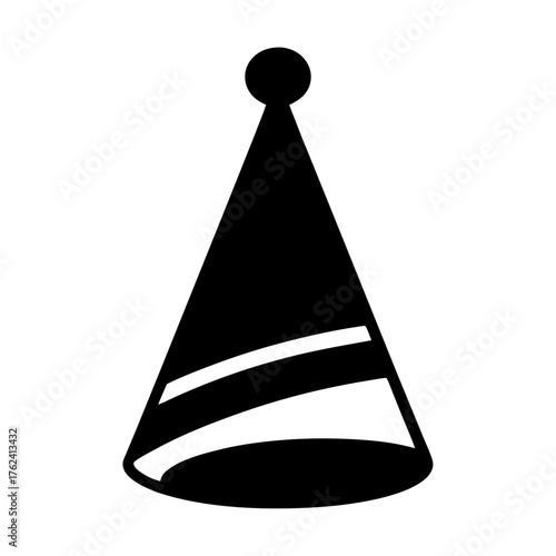 Vector art of a celebratory party hat, perfect for birthdays and festive occasions, adding a touch of fun and cheer to any event