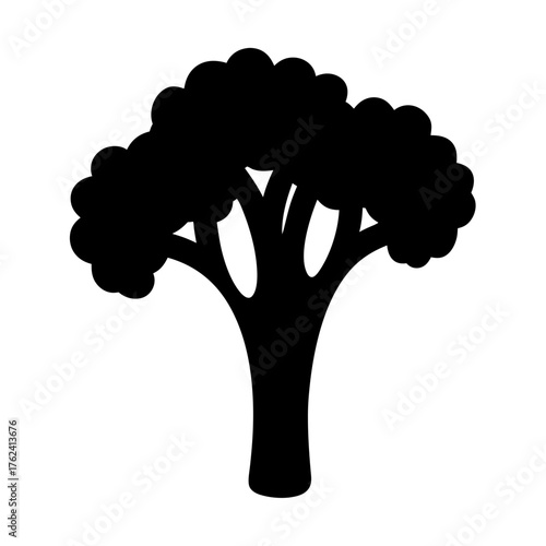 Vector art of silhouette of a tree, displaying its intricate branch structure and sturdy trunk, a classic representation of natures resilience