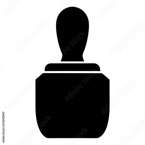 Vector art of a black silhouette of an ink bottle, showcasing its classic shape and design, commonly used for calligraphy and writing