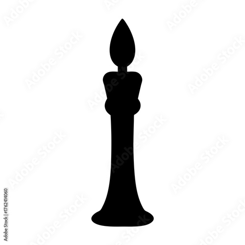Vector art of elegant candle silhouette, showcasing a classic design suitable for decoration, remembrance, or spiritual themes
