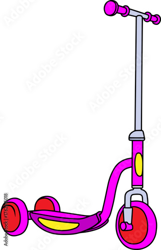 kids scooter vector illustration isolated on white background