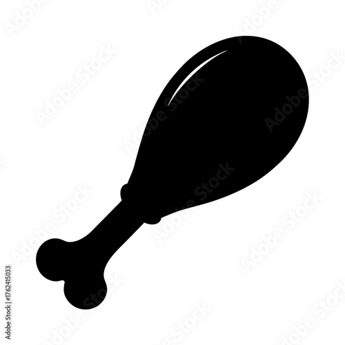Vector art of silhouette of a chicken leg, ideal for representing food, cooking, or nutrition in a simple and recognizable way
