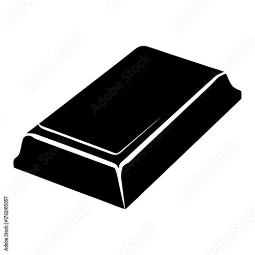 Vector art of black silhouette of a gold bar, representing wealth, prosperity, and the allure of precious metals in financial pursuits