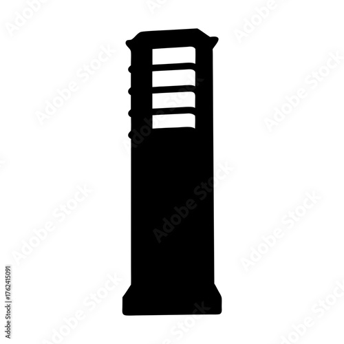 Vector art of silhouette of a bollard light, showcasing its minimalist design and functionality for outdoor illumination purposes