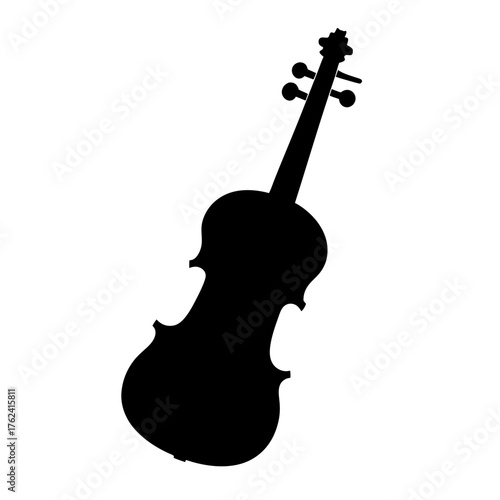 Vector art of silhouette of a violin, a stringed musical instrument often used in classical music and orchestras, artistic representation