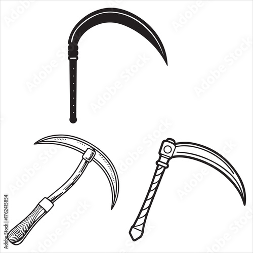 sickle tool line art vector design