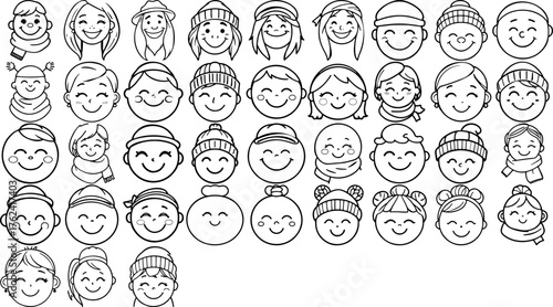 set of funny faces