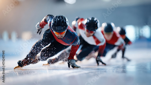 Dynamic speed skating competition on ice