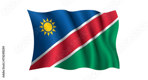 Free Download Waving flag of namibia isolated png transparent background - GFXLoad