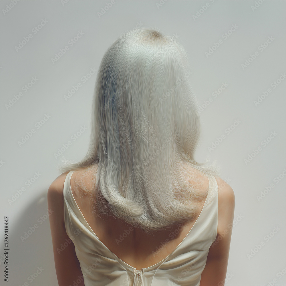 Naklejka premium lady with white hair