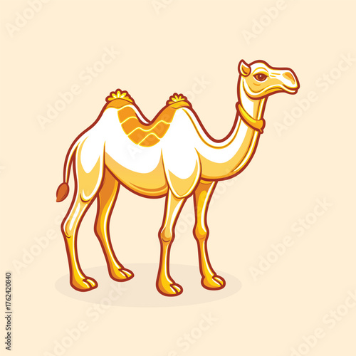 cute arabic camel cartoon character animal illustration