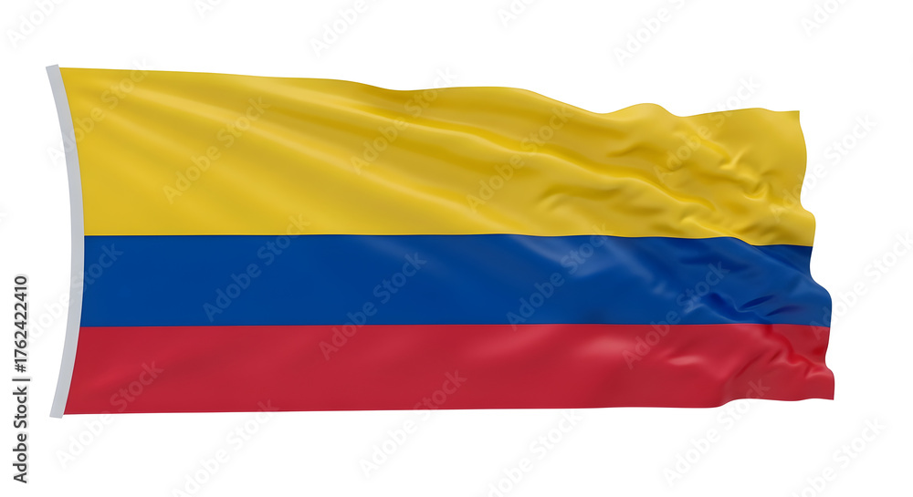 Naklejka premium Waving Colombian Flag isolated png transparent background
