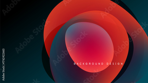 Abstract colorful design. Overlapping circles create dynamic visual effect. Gradient shades transition smoothly, evoking modern aesthetic.