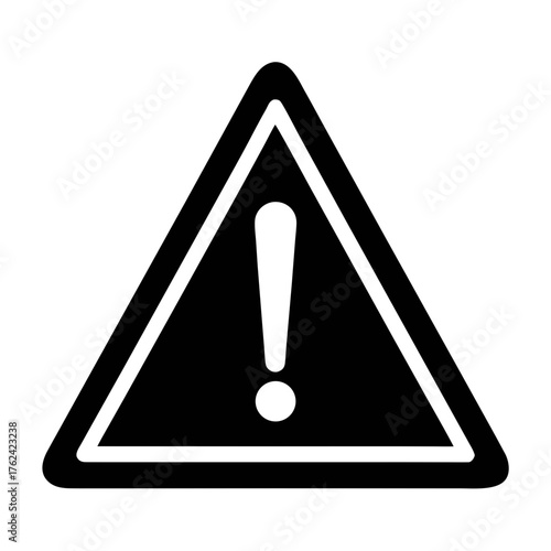 Download high quality black warning sign vector image for attention and caution design projects