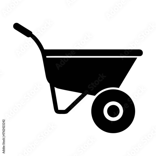 Wheelbarrow vector icon illustration for gardening landscaping construction farm work equipment tool