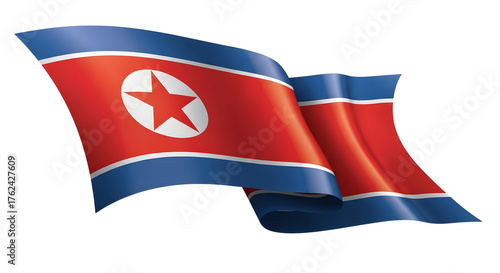Free Download North Korean flag waving isolated png transparent background - GFXLoad