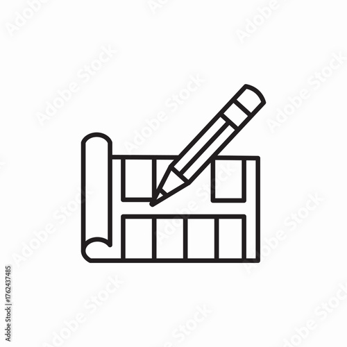 construction plan icon sign vector