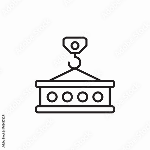 crane hook lift icon sign vector