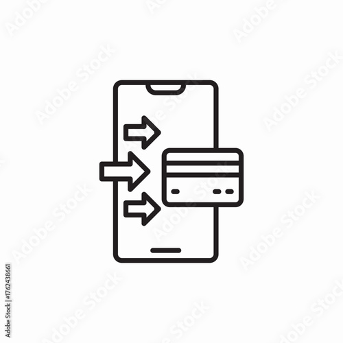 phone bank card transfer icon sign vector
