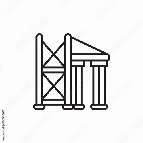 reconstruction landmark icon sign vector