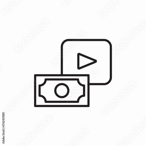 video monetization icon sign vector