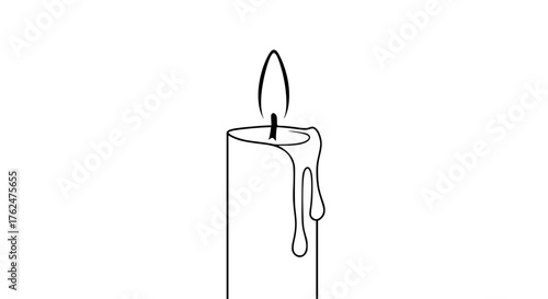  Vector of a candle burning slowly