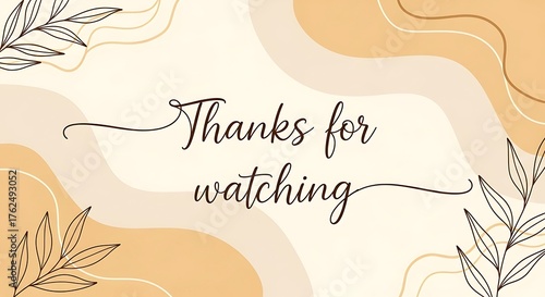 Elegant Thanks for Watching Outro with Abstract Shapes.