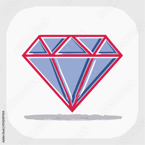 Stylized gemstone illustration featuring a vibrant design with a captivating aesthetic appeal