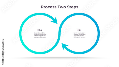Business infographic template. Loop chart with two options, steps. Vector chart.