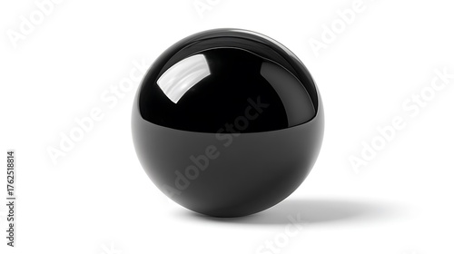 Glossy black object on white background professional concept photo.