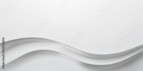 A minimalist digital illustration featuring smooth, flowing white waves on a plain white background, creating a sense of calmness.