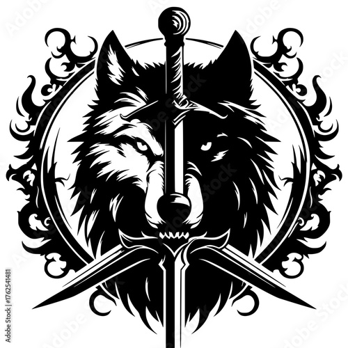 Dark wolf vector design
