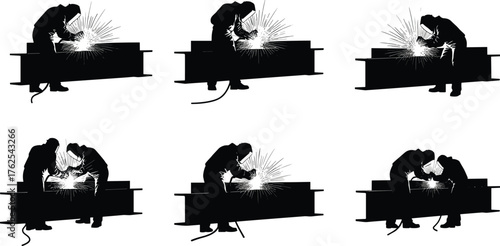 Cabinet assembly illustration, construction worker, power drill, screwdriver use, wall cabinet, safety helmet, carpentry process, furniture installation, repair work, training skills