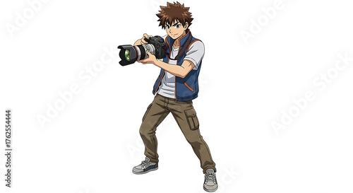 Wallpaper Mural Young photographer capturing the moment. isolated on a transparent background Torontodigital.ca