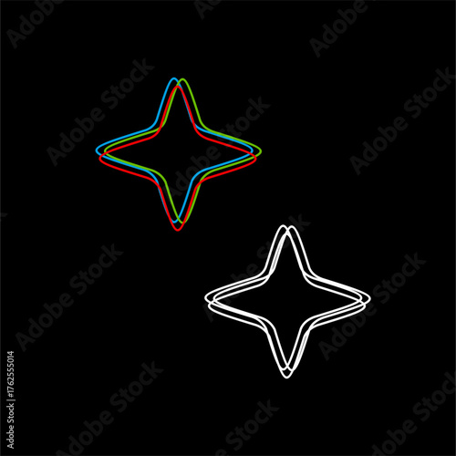 Abstract star element logo design for birthday decoration, Christmas celebration and others.