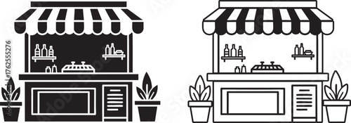 Concession Stand Silhouette Vector Art