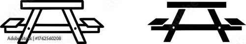 ofvs626 OutlineFilledVectorSign ofvs - picnic table vector icon . isolated transparent . outline and filled version . AI 10 / EPS 10 / PNG . g11969
