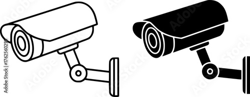 ofvs620 OutlineFilledVectorSign ofvs - video surveillance vector icon . security camera sign . isolated transparent . outline and filled version . AI 10 / EPS 10 / PNG . g11963