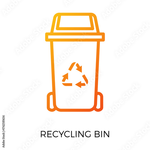 Sustainable Lifestyle Recycling Bin gradiation icon representing sustainable lifestyle recycling bin in sustainable lifestyle and eco-friendly theme